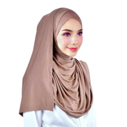MuLanLegend Handmade | Muberra 4 Pleated Hijab Shawl | One Piece Easy Slip On Practical and Comfortable(L Size)