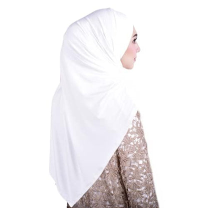 MuLanLegend Handmade | Muberra 4 Pleated Hijab Shawl | One Piece Easy Slip On Practical and Comfortable(L Size)