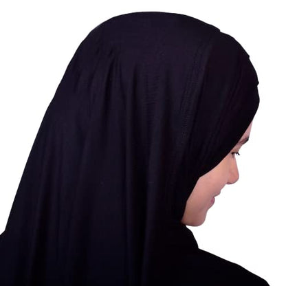 MuLanLegend Handmade | Muberra 4 Pleated Hijab Shawl | One Piece Easy Slip On Practical and Comfortable(L Size)