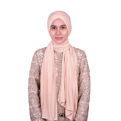 MuLanLegend Handmade | Muberra 4 Pleated Hijab Shawl | One Piece Easy Slip On Practical and Comfortable(L Size)