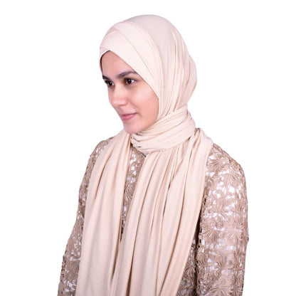 MuLanLegend Handmade | Muberra 4 Pleated Hijab Shawl | One Piece Easy Slip On Practical and Comfortable(L Size)