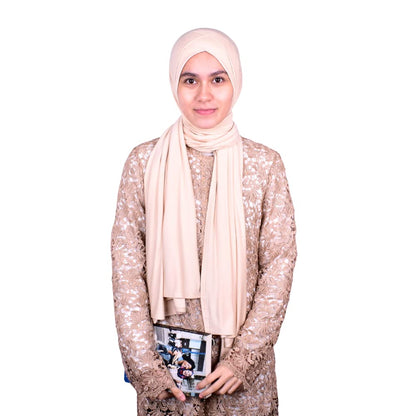 MuLanLegend Handmade | Muberra 4 Pleated Hijab Shawl | One Piece Easy Slip On Practical and Comfortable(L Size)